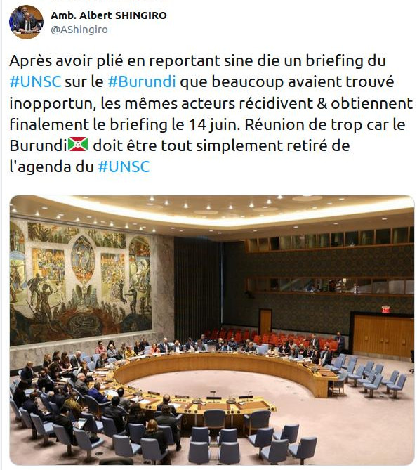 5 pays Européens obtiennent un briefing sur le Burundi au Conseil de Sécurité de l'ONU pour le vendredi 14 juin 2019