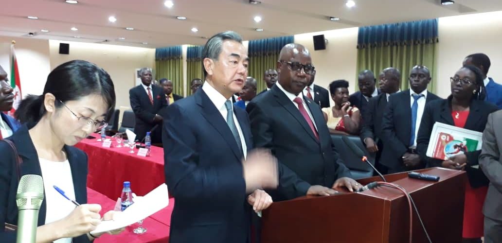 Burundi : Visite de travail du Ministre Chinois des Affaires Etrangères, M. WANG YI.