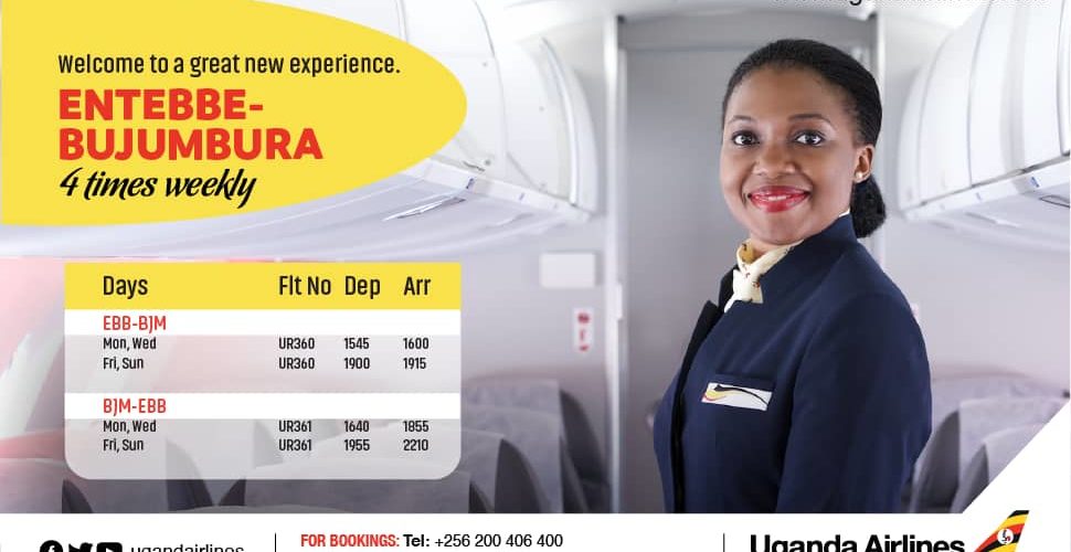 Burundi / Ouganda  : Uganda Airlines ouvre sa ligne ENTEBBE – BUJUMBURA