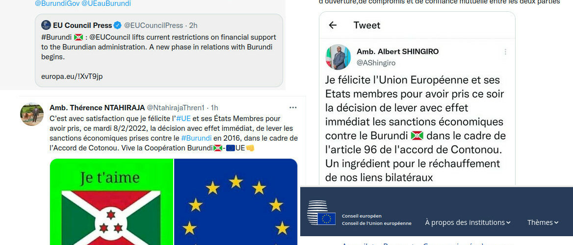 L’UE lève les sanctions injustes contre le BuRuNDi