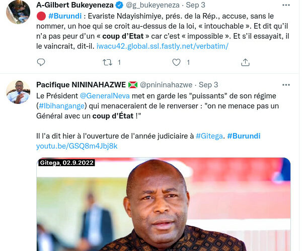 Burundi : Une fausse rumeur de coup d’état circule depuis que la FDNB est en RDC
